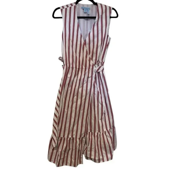 Draper James Stripe Faux Wrap Tank Dress Size 4 - Picture 7 of 10